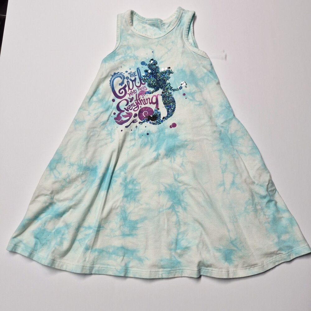 Disney Parks Girls S Dress Tie Dye The Little Mermaid Sequin Ariel Sleeveless